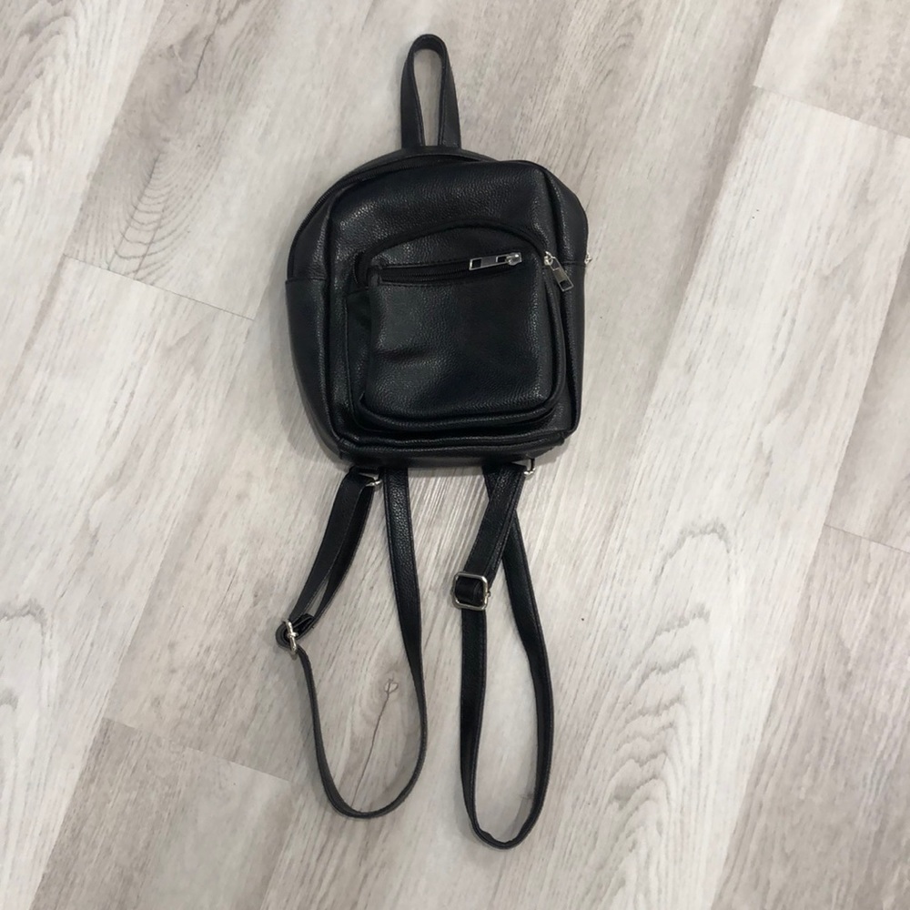 Mini black backpack